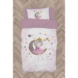 Mekta Home Bebek ve Çocuk Odası Ay Üzerinde Oturan Kız Desenli Motifli Nevresim Takımı - Renkli - 160 x 230 cm