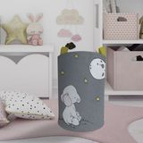 Mekta Home Bebek ve Çocuk Odası Ay ve Fil Desenli Oyuncak Sepeti - Renkli