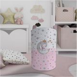 Mekta Home Bebek Ve Çocuk Odası Ayda Oturan Prenses Kız Desenli Pembe Oyuncak Sepeti Renkli Çok Renkli