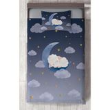 Mekta Home Bebek ve Çocuk Odası Ayda Uyuyan Kuzu Desenli Yatak Örtüsü - Renkli - 140 x 220 cm