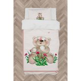 Mekta Home Bebek ve Çocuk Odası Ayıcık ve Çiçek Desenli Nevresim Takımı - Renkli - 160 x 230 cm