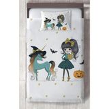 Mekta Home Bebek ve Çocuk Odası Bal Kabaklı Unicorn Desenli Yatak Örtüsü - Renkli - 140 x 220 cm
