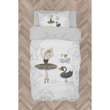 Mekta Home Bebek ve Çocuk Odası Baleri ve Kuğu Desenli Motifli Nevresim Takımı - Renkli - 160 x 230 cm