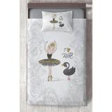 Mekta Home Bebek ve Çocuk Odası Baleri ve Kuğu Desenli Motifli Yatak Örtüsü - Renkli - 140 x 220 cm