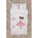Mekta Home Bebek ve Çocuk Odası Balerin Kız ve Kedi Desenli Motifli Nevresim Takımı - Renkli - 160 x 230 cm
