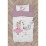 Mekta Home Bebek ve Çocuk Odası Balerin Kız ve Kuğu Deseli Nevresim Takımı - Renkli - 160 x 230 cm
