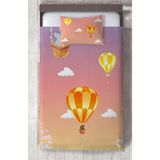 Mekta Home Bebek ve Çocuk Odası Balon ve Tavşan Desenli Yatak Örtüsü - Renkli - 140 x 220 cm