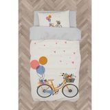Mekta Home Bebek ve Çocuk Odası Bisikletli Balon Desenli Nevresim Takımı - Renkli - 160 x 230 cm