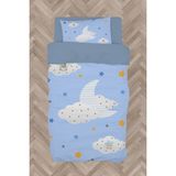 Mekta Home Bebek ve Çocuk Odası Bulut Üzerinde Uyuyan Kuzu Desenli Nevresim Takımı - Renkli - 160 x 230 cm