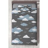 Mekta Home Bebek ve Çocuk Odası Bulut ve Martı Desenli Yatak Örtüsü - Renkli - 140 x 220 cm