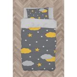 Mekta Home Bebek ve Çocuk Odası Bulut ve Yıldız Desenli Nevresim Takımı - Renkli - 160 x 230 cm