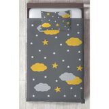 Mekta Home Bebek ve Çocuk Odası Bulut ve Yıldız Desenli Yatak Örtüsü - Renkli - 140 x 220 cm