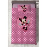 Mekta Home Bebek ve Çocuk Odası Büyük Kalpli Minnie Mause Desenli Yatak Örtüsü - Renkli - 140 x 220 cm