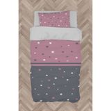 Mekta Home Bebek ve Çocuk Odası Büyük Pembe Yıldız Desenli Nevresim Takımı - Renkli - 160 x 230 cm