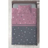 Mekta Home Bebek ve Çocuk Odası Büyük Pembe Yıldız Desenli Yatak Örtüsü - Renkli - 140 x 220 cm