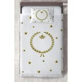 Mekta Home Bebek ve Çocuk Odası Çelenk Içinde Taç Desenli Yatak Örtüsü - Renkli - 140 x 220 cm