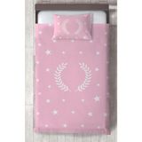 Mekta Home Bebek ve Çocuk Odası Çelenk ve Yıldız Desenli Çerçeveli Yatak Örtüsü - Renkli - 140 x 220 cm