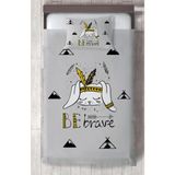 Mekta Home Bebek ve Çocuk Odası Cesur Ol Kızılderili Desenli Yatak Örtüsü - Renkli - 140 x 220 cm