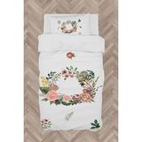 Mekta Home Bebek ve Çocuk Odası Çiçekli Çelenk Desenli Nevresim Takımı - Renkli - 160 x 230 cm