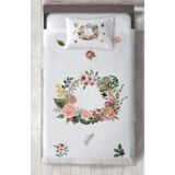 Mekta Home Bebek ve Çocuk Odası Çiçekli Çelenk Desenli Yatak Örtüsü - Renkli - 140 x 220 cm