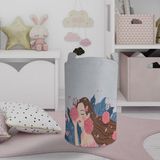 Mekta Home Bebek ve Çocuk Odası Çiçekli Prenses Kız Desenli Oyuncak Sepeti - Renkli