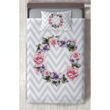 Mekta Home Bebek ve Çocuk Odası Çiçekli Zikzak Desenli Yatak Örtüsü - Renkli - 140 x 220 cm