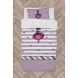 Mekta Home Bebek ve Çocuk Odası Çizgili Kalpli Prenses Kız Desenli Nevresim Takımı - Renkli - 160 x 230 cm