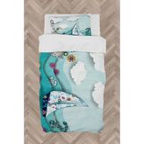 Mekta Home Bebek ve Çocuk Odası Deniz Feneri ve Yelken Desenli Nevresim Takımı - Renkli - 160 x 230 cm