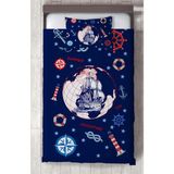 Mekta Home Bebek ve Çocuk Odası Denizci Gemi Desenli Yatak Örtüsü - Renkli - 140 x 220 cm