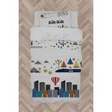 Mekta Home Bebek ve Çocuk Odası Eğitici Şehir Desenli Yollu Nevresim Takımı - Renkli - 160 x 230 cm