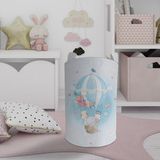 Mekta Home Bebek ve Çocuk Odası Fil ve Çiçekli Uçan Balon Desenli Oyuncak Sepeti - Renkli