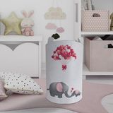 Mekta Home Bebek ve Çocuk Odası Fil ve Kalp Desenli Oyuncak Sepeti - Renkli