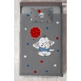 Mekta Home Bebek ve Çocuk Odası Filli Kırmızı Balon Desenli Yatak Örtüsü - Renkli - 140 x 220 cm