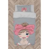 Mekta Home Bebek ve Çocuk Odası Fiyonklu Kız Desenli Nevresim Takımı - Renkli - 160 x 230 cm