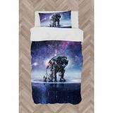 Mekta Home Bebek ve Çocuk Odası Galaksi Astronot Desenli Nevresim Takımı - Renkli - 160 x 230 cm