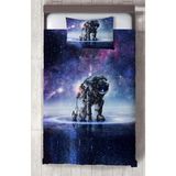 Mekta Home Bebek ve Çocuk Odası Galaksi Astronot Desenli Yatak Örtüsü - Renkli - 140 x 220 cm