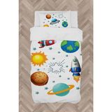 Mekta Home Bebek ve Çocuk Odası Gezegen ve Space x Desenli Nevresim Takımı - Renkli - 160 x 230 cm