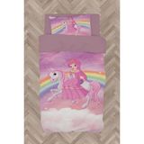 Mekta Home Bebek ve Çocuk Odası Gökuşağı ve Unicorn Desenli Nevresim Takımı - Renkli - 160 x 230 cm