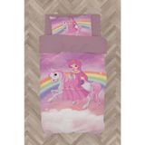 Mekta Home Bebek Ve Çocuk Odası Gökuşağı Ve Unicorn Desenli Nevresim Takımı