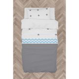 Mekta Home Bebek ve Çocuk Odası Gri Mavi Yıldız Desenli Nevresim Takımı - Renkli - 160 x 230 cm