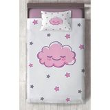 Mekta Home Bebek ve Çocuk Odası Gülen Bulut Desenli Yatak Örtüsü - Renkli - 140 x 220 cm