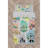 Mekta Home Bebek ve Çocuk Odası Hayvan Ağaç ve Yol Figür Desenli Nevresim Takımı - Renkli - 160 x 230 cm