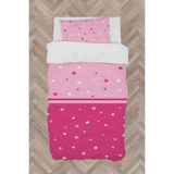 Mekta Home Bebek ve Çocuk Odası Iki Renkli Yıldızlı Pembe Nevresim Takımı - 160 x 230 cm