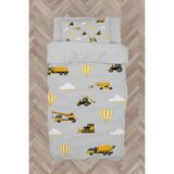 Mekta Home Bebek ve Çocuk Odası Iş Makinalı Gri Yol Desenli Nevresim Takımı - Renkli - 160 x 230 cm