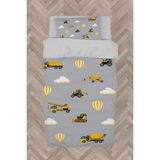 Mekta Home Bebek ve Çocuk Odası Iş Makinalı Sesekli Yol Desenli Nevresim Takımı - Renkli - 160 x 230 cm