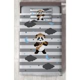 Mekta Home Bebek ve Çocuk Odası Izci Panda Desenli Yatak Örtüsü - Renkli - 140 x 220 cm