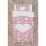 Mekta Home Bebek ve Çocuk Odası Kalp ve Yıldız Desenli Nevresim Takımı - Renkli - 160 x 230 cm