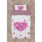 Mekta Home Bebek ve Çocuk Odası Kalpli Çiçekli Nevresim Takımı - Renkli - 160 x 230 cm