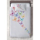 Mekta Home Bebek ve Çocuk Odası Kelebek Desenli Yatak Örtüsü - Renkli - 140 x 220 cm
