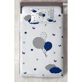 Mekta Home Bebek ve Çocuk Odası Kelebekli Balon Desenli Yatak Örtüsü - Renkli - 140 x 220 cm
